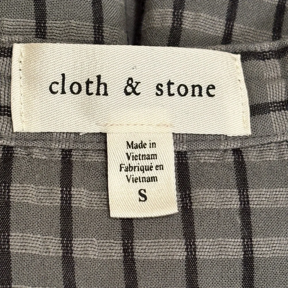 Anthropologie Cloth & Stone Puff Sleeve Linen Blend Button Down Top Size S EUC - Picture 6 of 10
